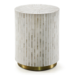 Круглый приставной столик с инкрустацией RADIAL BONE INLAY SIDE TABLE варинант исполнения - 3 | Loft Concept в Костроме