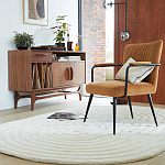 Кресло бархатное с подлокотниками на металлическом каркасе Oriel Retro Armchair варинант исполнения - 6 | Loft Concept в Костроме