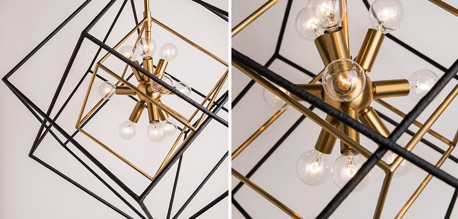 Люстра CUBIST Pendant Black and Gold 9 lamp Люстра CUBIST Pendant Black and Gold 9 lamp - Loft-Concept в Костроме