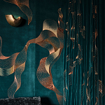 Обои с вышивкой ручной работы Plume Original colourway on velvet варинант исполнения - 1 | Loft Concept в Костроме