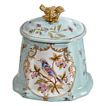 Шкатулка голубого цвета с рисунком и состаренным эффектом Eden Garden варинант исполнения - 2 | Loft Concept в Костроме