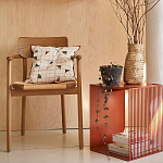 Оранжевый приставной стол из металла Lattice варинант исполнения - 8 | Loft Concept в Костроме