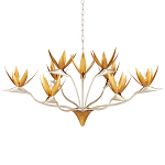 Люстра с плафонами в виде цветов Golden Bird of Paradise варинант исполнения - 3 | Loft Concept в Костроме