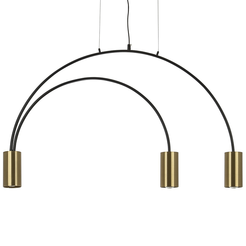 Линейный светильник с дугообразным каркасом Daviau Linear Arch Light 3 Черный Латунь Линейный светильник с дугообразным каркасом Daviau Linear Arch Light 3 Черный Латунь в Костроме | Loft Concept