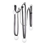 Подвесной светильник с серыми кожаными ремнями и белыми стеклянными плафонами в виде шаров Flos Wireline Lighting варинант исполнения - 5 | Loft Concept в Костроме