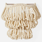 Настенный светильник с подвесками из деревянных бусин молочного цвета Wooden Beads Wall Lamp варинант исполнения - 4 | Loft Concept в Костроме