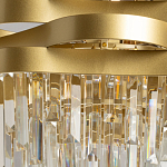 Люстра цвета матового золота с металлическими лентами и длинными прозрачными подвесками Gilded Waves варинант исполнения - 4 | Loft Concept в Костроме