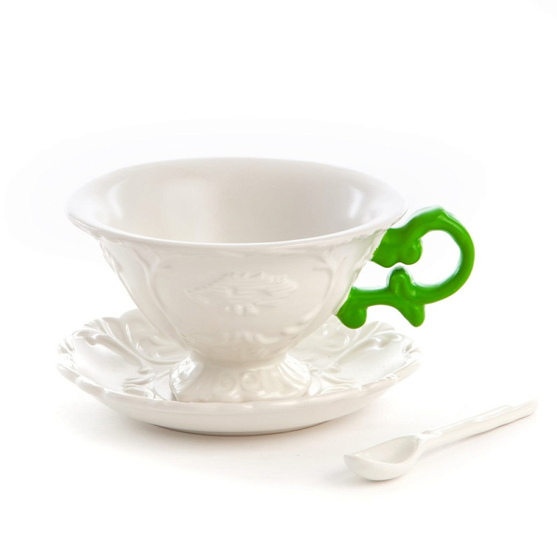 Чайная пара Seletti I-Tea Green Белый Зеленый Чайная пара Seletti I-Tea Green Белый Зеленый в Костроме | Loft Concept