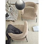 Кресло полукруглое мягкое с буклированной обивкой Armchair with Boucle Upholstery варинант исполнения - 8 | Loft Concept в Костроме