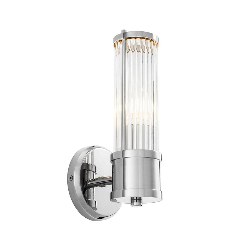 Бра Wall Lamp Claridges Single Nickel Никель Прозрачное Стекло Бра Wall Lamp Claridges Single Nickel Никель Прозрачное Стекло в Костроме | Loft Concept