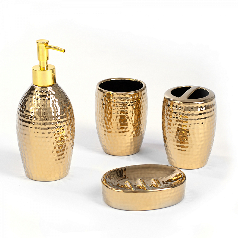 Набор аксессуаров для ванной Cast Gold Золотой в Костроме | Loft Concept 
