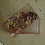 Шкатулка из эпоксидной смолы с цветами розовая Epoxy Resin Rectangular Box Pink варинант исполнения - 2 | Loft Concept в Костроме