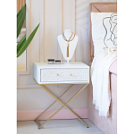 Приставной столик с выдвижным ящиком  White Table Carved Pattern варинант исполнения - 8 | Loft Concept в Костроме