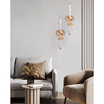 Подвесной светильник с вертикальной композицией из прозрачных и янтарных стеклянных шаров и ромбов Gabriel Scott Luna варинант исполнения - 11 | Loft Concept в Костроме