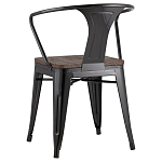 Черный глянцевый стул с сиденьем из натурального дерева TOLIX варинант исполнения - 5 | Loft Concept в Костроме