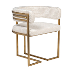 Стул букле бежевый с каркасом цвета матовое золото Tactility варинант исполнения - 2 | Loft Concept в Костроме