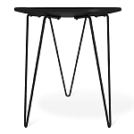 Стол журнальный c круглой столешницей из стекла серого цвета Gray and Gold Marble варинант исполнения - 4 | Loft Concept в Костроме