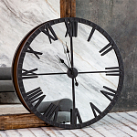 Часы настенные зеркальные с чёрным металлическим циферблатом Mirror Tower Clock варинант исполнения - 5 | Loft Concept в Костроме