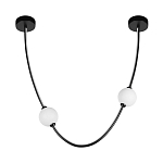 Подвесной светильник в форме дуги с белыми шарообразными плафонами Flos Wireline Lighting варинант исполнения - 2 | Loft Concept в Костроме