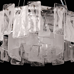 Люстра круглая с подвесными прямоугольными пластинами из стекла Glacier Panels варинант исполнения - 7 | Loft Concept в Костроме