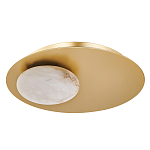 Бра с овальным основанием золотого цвета  и плафоном из алебастра Shaw Lighting варинант исполнения - 1 | Loft Concept в Костроме