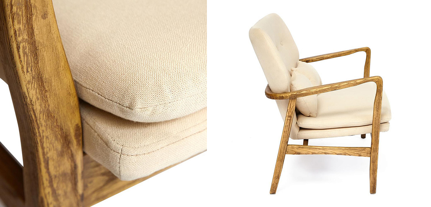 Диван с каркасом из массива дерева Makeshift sofa beige Диван с каркасом из массива дерева Makeshift sofa beige - Loft-Concept в Костроме