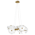 Люстра подвесная круглая с ветвистыми бронзовыми элементами и стеклянными рифлеными дисками Textured Glass Chandelier варинант исполнения - 1 | Loft Concept в Костроме