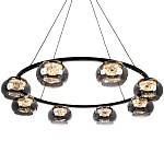 Люстра с круглыми плафонами из дымчато-серого стекла IONA Grey Glass Chandelier 8 варинант исполнения - 1 | Loft Concept в Костроме