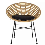 Стул круглый с ротанговым плетением Round Wicker Stool варинант исполнения - 2 | Loft Concept в Костроме