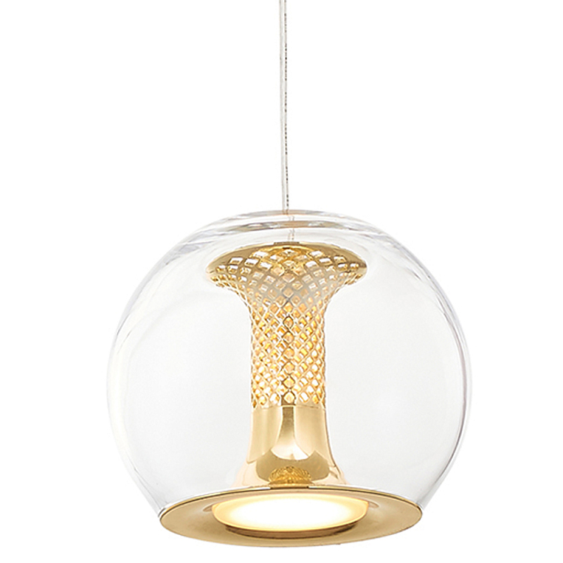 Подвесной светильник со стеклянным плафоном Inner Gleam Globe gold Золотой Прозрачное Стекло Подвесной светильник со стеклянным плафоном Inner Gleam Globe gold Золотой Прозрачное Стекло в Костроме | Loft Concept