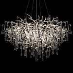 Люстра подвесная с прозрачными стеклянными подвесками в форме капель Диаметр 100 см Droplet Chandelier варинант исполнения - 19 | Loft Concept в Костроме
