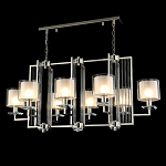 Люстра прямоугольной формы с 8-ю цилиндрическими плафонами из стекла Laurent варинант исполнения - 3 | Loft Concept в Костроме