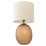 Настольная лампа с тканевым бежевым абажуром на овальном основании Beige Lampshade on Oval Base варинант исполнения - 2 | Loft Concept в Костроме