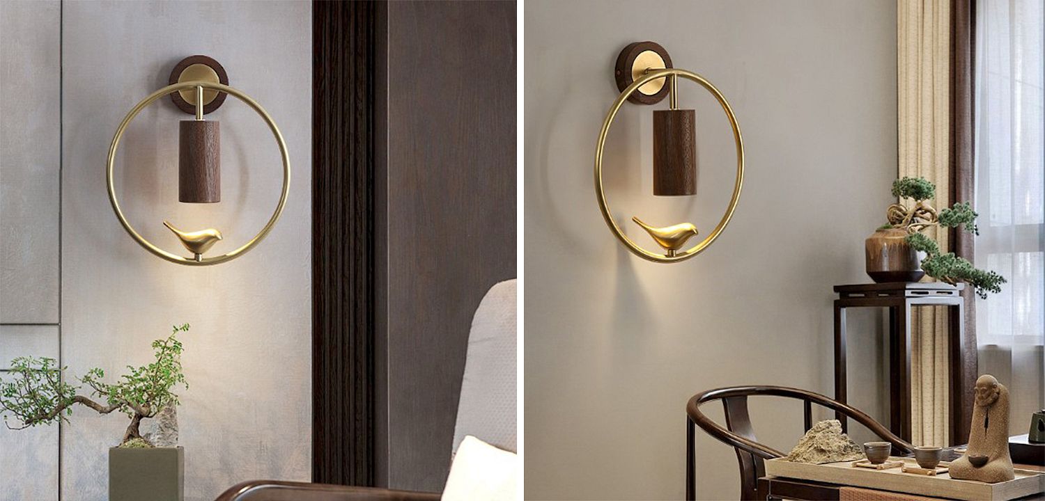 Бра деревянное с птичкой Manu Wall Lamp Бра деревянное с птичкой Manu Wall Lamp - Loft-Concept в Костроме