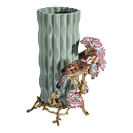 Ваза с птицами и цветами из фарфора с бронзовыми элементами Garden of Eden варинант исполнения - 4 | Loft Concept в Костроме