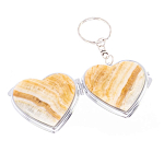 Зеркало брелок складное двухстороннее в форме сердца из натурального камня Оникс Stone Mirrors варинант исполнения - 2 | Loft Concept в Костроме