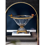 Чаша из прозрачного стекла с бронзовым рельефным ободком Eden Garden варинант исполнения - 2 | Loft Concept в Костроме