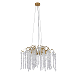 Люстра подвесная с изогнутыми золотистыми элементами и хрустальными подвесками FAIRYTREE Light варинант исполнения - 1 | Loft Concept в Костроме