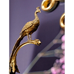 Чаша из прозрачного стекла на бронзовой подставке в виде павлина с рельефным хвостом Eden Garden варинант исполнения - 4 | Loft Concept в Костроме