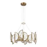 Люстра круглая с полукруглыми плафонами из искусственного алебастра в бронзовой оправе Marbella варинант исполнения - 5 | Loft Concept в Костроме