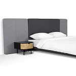 Кровать с большим мягким изголовьем Unity Dark Grey Bed варинант исполнения - 4 | Loft Concept в Костроме