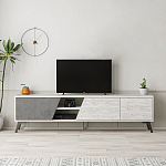 ТВ-тумба с 3-мя дверцами и полками Grey Albe TV Stand варинант исполнения - 4 | Loft Concept в Костроме