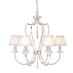 Люстра цвета никель с 6-ю лампами и стеклянными подвесками Elstead Lighting варинант исполнения - 3 | Loft Concept в Костроме