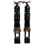 Комплект из 2-х деревянных статуэток Asmat Wooden Statuettes Black варинант исполнения - 1 | Loft Concept в Костроме