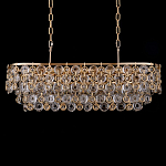 Люстра овальная каскадная с подвесками в форме колец Galaxy of Light варинант исполнения - 1 | Loft Concept в Костроме