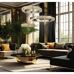 Люстра из 3-х колец с мозаичным хрустальным оформлением Sparks of Crystal варинант исполнения - 2 | Loft Concept в Костроме