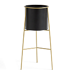 Кашпо из металла и латуни Elegance Elevated Planters черное варинант исполнения - 1 | Loft Concept в Костроме