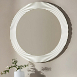 Зеркало в круглой фактурной раме Mirror Modern Texture белое варинант исполнения - 3 | Loft Concept в Костроме