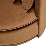 Кушетка круглая с обивкой из велюра коричневая Milky Brown Chair варинант исполнения - 5 | Loft Concept в Костроме