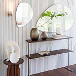 Круглый приставной стол из массива ореха Balu Wooden Side Table варинант исполнения - 8 | Loft Concept в Костроме